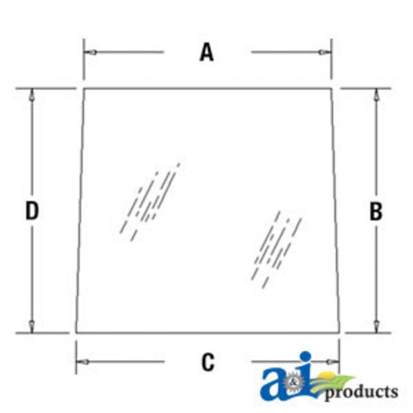 A & I Products Glass, Windshield 68.3" x61.5" x1.8" A-116809A5